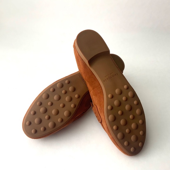 Kate Spade Eliza Sandlewood Suede Loafer Brown Tan Leather Almond Toe Flat Shoes - Picture 14 of 14